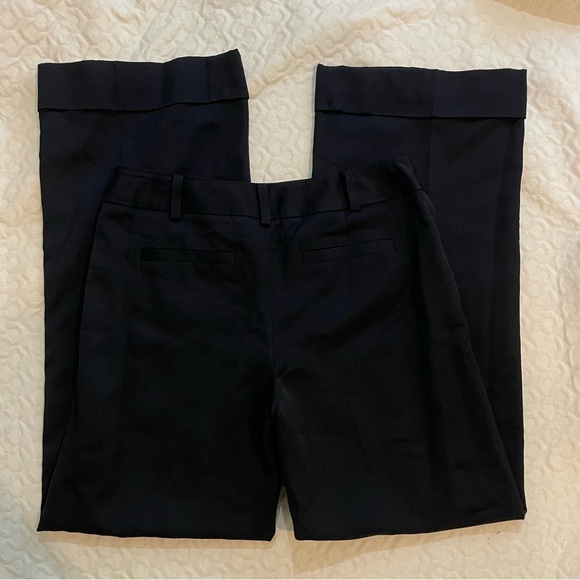 Ann Taylor Black Dress Pants Women’s 6 Wide Leg Button Side Pocket Cuffed Bottom - Picture 8 of 11